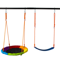 Ensemble de balançoire pour enfants, balançoire extérieure en métal avec toboggan, aire de jeux, deux balançoires fonctionnelles pour enfants