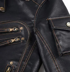 Chaqueta de Cuero para Hombre, Moderna, Resistente al Viento y al Agua, Ecológica, con Tela de Lona, Estilo Urbano, Colores y Tallas Personalizables - Product Image 5