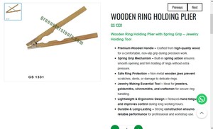 Wooden Ring Holding Plier Spring <b>Grip</b> Jewelry Tools Ring Holder Pliers For Jewelry Making |Item No GS-1331 - Product Image 3