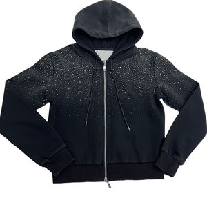 Conjunto Deportivo para Hombre, Color Negro, con Pedrería, Sudadera con Capucha y Cordón Ajustable, Pantalones, Corte Regular, Manga Larga, Verano - Product Image 3