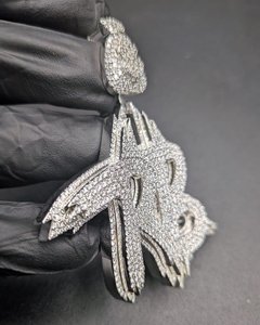 Hip Hop Personalize Letter Pendant With Money <b>Bag</b> <b>Charm</b> Moissanite 925 Silver Micro Pave Pendant Unisex Everyday Wear - Product Image 5