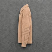 Pull en laine côtelée pour homme, chaud, à manches longues, col boutonné, décontracté, hiver