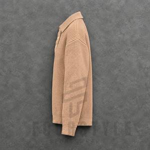 Pull en laine côtelée pour homme, chaud, à manches longues, col boutonné, décontracté, hiver - Product Image 5
