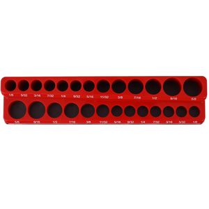 Set di Organizer con presa magnetica da 6 pezzi SAE metriche rosse blu 1/4 \ "3/8 \" 1/2 \ "vassoi con presa di guida include 141 pezzi Standard profondi - Product Image 5