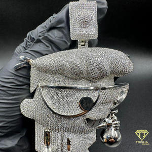 Designer Cartoon Character Pendant Necklace in Sterling Silver with Brilliant Lab Grown Diamond Setting - Product Image 2
