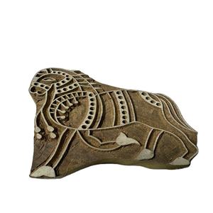 Authentic Modern Indian Wooden Block <b>Hand</b> Carved Decorative <b>Stamp</b> Diwali Vertical Pattern Tabletop Birthday Housewarming - Product Image 6