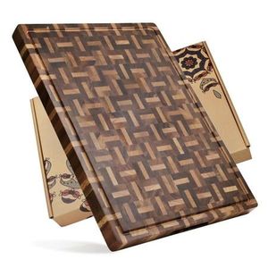 Root & Grain Chopping <b>Boards</b> Wooden Rectangle Chopping Block Anti-Slip Kitchen Cutting <b>Board</b> Natural Finish Combination Chopper - Product Image 4