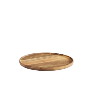 Bandeja redonda de madera natural para servir hecha a mano de madera de mango para cocina, comedor, decoración del hogar, diseño rústico ecológico - Product Image 1
