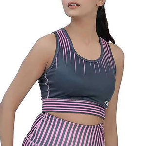 Soutien-gorge de sport yoga pour femme à maintien moyen – Respirant, léger, effet délavé, grandes tailles, logo avant, motif léopard, haute qualité, anti-humidité - Product Image 3