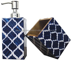 ชุดเครื่องทำสบู่เหลวและถาดใส่ผ้าขนหนูทำจากเรซิ่นสุดหรูสำหรับห้องน้ำอุปกรณ์ตกแต่งห้องน้ำขายส่ง - Product Image 2