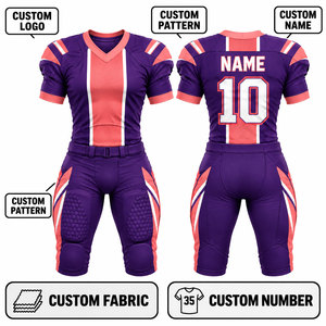 Conjunto de Uniforme de Fútbol Americano Personalizado para Hombre, Sublimado, Cuello en V, Manga Corta, Poliéster Transpirable, Ajustado, para Todas las Temporadas - Product Image 1