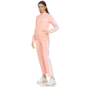 Chándal de mujer en oferta, nuevo diseño elegante y personalizado, color liso, corte regular, top largo con cremallera para mujer. - Product Image 2
