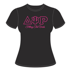 Camiseta de la Hermandad Delta Psi Rho 100% Algodón Negra con Diamantes y Botones, Tela Suave, Ropa Casual para Mujer, Servicio OEM - Product Image 2