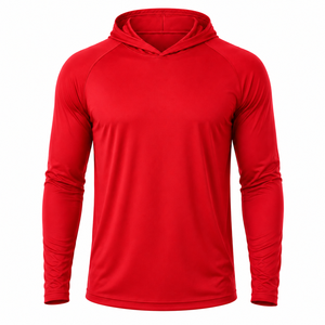 Sudadera con Capucha Roja de Manga Larga para Hombre, Marca Personalizada, Secado Rápido, Poliéster, Color Sólido, Ropa Casual, Temporada de Primavera, Corte Regular, Largo Completo - Product Image 1