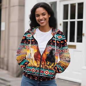 Sudadera con Capucha Personalizable con Cierre para Mujer y Adolescentes, Estilo Casual, Color Sólido, con Logotipo Frontal, Otoño/Invierno, Tallas XS-5XL - Product Image 4