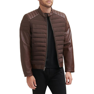 Wholesale Winter Warm PU Leather <b>Puffer</b> <b>Jacket</b> Men <b>Women</b> Custom <b>Cropped</b> Bubble Coat Thick Padded Waterproof Quilted <b>Jacket</b> - Product Image 5