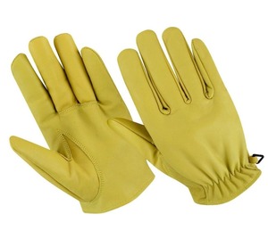 Yellow <b>Gloves</b> Durable Casual Style Outdoor Use Spring Summer Leather <b>Gloves</b> For <b>Man</b> - Product Image 1