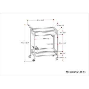 Carrito de servicio dorado hecho a mano para hotel, bar o eventos, de metal premium, chapado en oro, Zahid Exports - Product Image 2