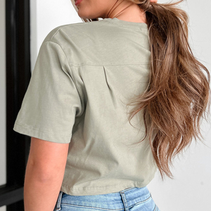 Camiseta Corta de Verano para Mujer, Holgada, Oversize, con Hombros Caídos, Cuello Redondo, 100% Algodón Pesado, Estilo Boxy - Product Image 5