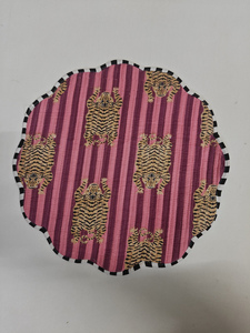 Red Stripe Tiger Print Cotton Quilted Thin Reversible Modern Customizable Machine Washable Multi-Shaped <b>Placemats</b> - Product Image 2