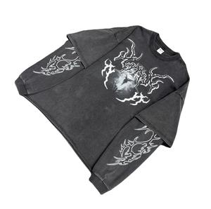 Fresh Style <b>T</b> <b>Shirt</b> Vintage 100% Cotton Ripped Double Layer Long Waffle Sleeve Top Distressed Stone <b>Acid</b> <b>Wash</b> <b>T</b> <b>Shirt</b> For Men - Product Image 1