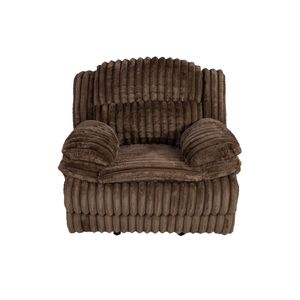 Fauteuil inclinable manuel contemporain en velours côtelé chocolat 1 pièce pour salon - Product Image 1
