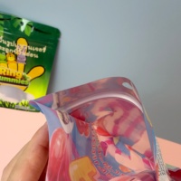 Sachets Mylar refermables personnalisés imprimés numériquement, mini, petits, 18g, à fermeture éclair, à fond plat, scellés sur 3 côtés, pour bonbons gélifiés et comestibles