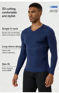 Custom Men's Gym Performance Shirt Manufacturer Compression Fitness Apparel Premium Cotton <b>Polyester</b> Embroidery Custom Branding - Product Image 4