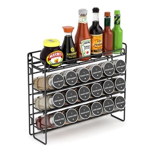 Estante para Especias de 3 Niveles, Organizador de Cocina que Ahorra Espacio, Hecho de Acero, Perfecto para Almacenar Condimentos - Product Image 1
