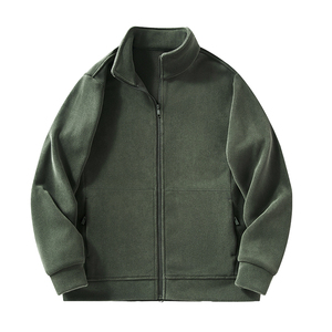 Mens <b>Sherpa</b> Fleece Jacket Stand Collar Zip Front Winter Warm Softshell Casual Outdoor Jacket Custom Logo Supplier - Product Image 4