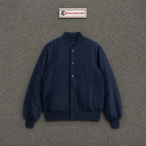 แจ็คเก็ตวาร์ซิตี้สีน้ำเงินกรมท่าพรีเมียม คุณภาพพรีเมียม เสื้อคลุมลำลอง ผ้าคอร์ดูรอย คอปกพับได้ ทรงปกติ สำหรับฤดูใบไม้ร่วง สีพื้น - Product Image 5