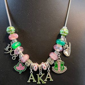 Collar con Colgante de Cuentas Colorido para Mujer, Joyería de Moda, Accesorio de Regalo, Elegante y Casual, Verde y Rosa - Product Image 6