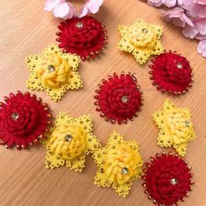 Belle épingle à cheveux avec motifs de roses Accessoires pour cheveux Pinces à cheveux en tissu de velours pour mariage, Sangeet, Mehndi, Haldi Clip - Product Image 5