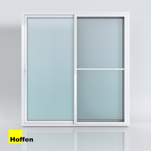 ประตูบานเลื่อน Hoffen Pro uPVC สีขาว ขนาด 160x205 พร้อมมุ้งลวด กระจกบานเลื่อน กันน้ำ ป้องกันความร้อน ประตูบานเลื่อน UPVC - Product Image 1