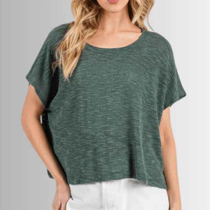 Women's Loose O Neck Women's Oversize Crop T-Shirts Lightweight Cotton Solid <b>Distressed</b> Washed Crop <b>Top</b> Women's Boxy Shirt - Product Image 4