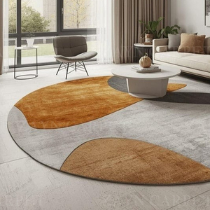 Handcrafted Earth Tone Abstract Modern Rug Multicolor Natural Abstract Rug With Non Slip Rubber Backing For Home Decor - Product Image 1