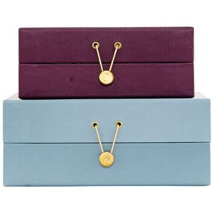 Rectangular Pink Fabric Storage <b>Box</b> With Lid <b>Stacking</b> Design For Sundries 2 Layer Classic Style Hinged Closure - Product Image 4