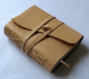 Hard Bound Custom Journal With Matching Pen Case in The Same Material Naturally Tanned Shade Genuine Buffalo <b>Leather</b> Notebook - Product Image 2