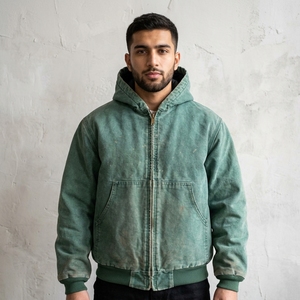 Premium <b>Men's</b> 100% Cotton Oversized <b>Hooded</b> <b>Jacket</b> Custom Factory Made 14oz Heavyweight Acid Wash Distressed <b>Denim</b> Zip Winter - Product Image 1