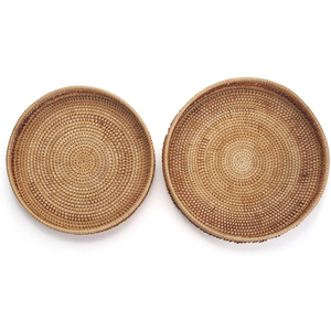 Hot New Item Bamboo Rattan Storage <b>Trays</b> Handwoven Sustainable Rustic Design Customized Packaging Decor Fruit <b>Candle</b> <b>Trays</b> - Product Image 2