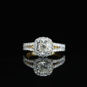 S925 Jewelry Popular Moissanite Wedding Ring Set 1ct Loose Moissanite Stone 14K <b>Solid</b> Gold Plated Jewelry - Product Image 2