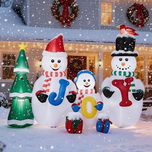 Decorazione Natalizia Gonfiabile Illuminata da 2,4 Metri, Divertente Addobbo da Giardino con Pupazzo di Neve Gonfiabile per Esterni - Product Image 1