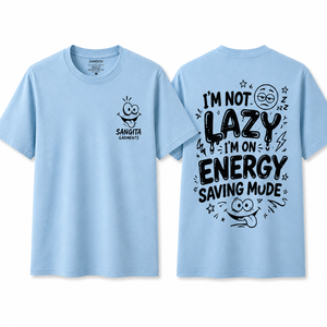 Camiseta de Manga Corta para Hombre Sangita, Color Azul Claro, Cuello Redondo, Corte Regular, Estampado de Letras, Logotipo Frontal, Transpirable, Informal, 100% Algodón - Product Image 1