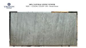 Revêtement mural en pierre naturelle 100% naturelle, vert océan, flexible, en feuille mince, pour revêtement mural et décoration intérieure de villa - Product Image 2