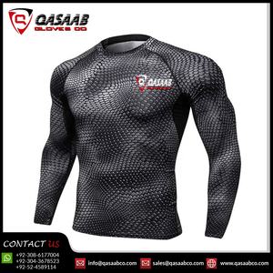 Vêtements de sport respirants à manches longues, prix de gros, hommes, sur mesure, uni, rashguard de sport, rashguards de fitness - Product Image 5