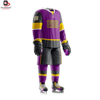 Uniforme de Hockey sobre Hielo Hecho en Fábrica, 100% Poliéster, Transpirable, Ligero, Duradero, Calidad Premium, Fácil de Mantener, Personalizable