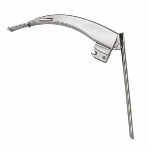 Lámina de Laringoscopio LED de Fibra Óptica McCoy con Certificación CE, Punta Flexible Tamaño 4, Instrumento Reutilizable de Acero Inoxidable para las Vías Respiratorias - Product Image 1