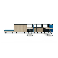Bureau modulaire en bois moderne Explore Workspace avec cloison pour le bureau à domicile et le bureau