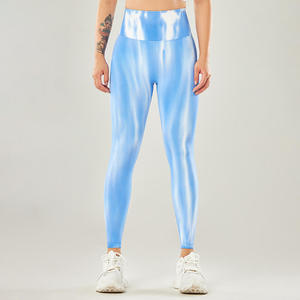Leggings décontractés pour femmes, tie-dye et couleur unie, taille élastique, pantalons de sport, tailles américaines - Product Image 1