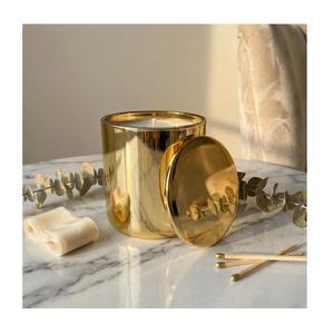 Producto más vendido: Tarro de acero inoxidable, tarro de metal dorado para velas con acabado dorado pulido tipo espejo. - Product Image 1